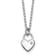 Rhodium Over Sterling Silver Polished Cubic Zirconia Heart Lock Necklace