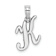 Rhodium Over 14k White Gold Polished Script Letter K Initial Pendant