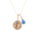 Barse Lapis Lazuli Capricorn Charm Necklace In Bronze