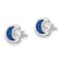 Sterling Silver Polished Blue Enamel Moon and Star Children's Post Earrings