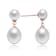 Pear Shape Pearl Simulant Drop Earrings In 18K Rose Gold Over Sterling Silver