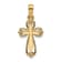 14k Yellow Gold Polished and Textured Cut-Out Cross Pendant