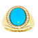 Turquoise Oval And White Zircon Ring In 18K Gold Over Sterling Silver 0.14ctw