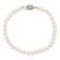 Rhodium Over Sterling Silver 5-6mm White Freshwater Cultured Pearl Bracelet