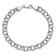 Rhodium Over 14k White Gold 7mm Triple Link Charm Bracelet
