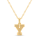 White Diamond Accent 10k Yellow Gold Y Initial Pendant With 18” Rope Chain