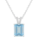 10x8mm Emerald Cut Sky Blue Topaz With Diamond Accents Rhodium Over
Sterling Silver Pendant w/ Chain