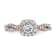 14K Two-tone Lab Grown Diamond Square Halo Engagement Ring 0.778ctw