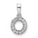 14K White Gold Diamond Letter O Initial with Bail Pendant