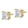 14K Yellow Gold 3ct. 6.5mm Princess D E F Pure Light Moissanite Earrings