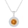 7mm Round Citrine And White Topaz Accent Rhodium Over Sterling Silver
Double Halo Pendant w/Chain