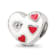 Sterling Silver Crystal and Enameled Heart with Hearts Bead