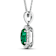 1.0ctw 14K White Gold Zambian Emerald and White Diamond Pendant with 18
inch Cable Chain