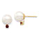14K Yellow Gold 8-8.5mm White Round Freshwater Cultured Pearl Garnet
Post Earrings