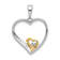 14k Yellow Gold and 14k White Gold Diamond Double Heart Pendant