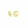 14K Yellow Gold Over Sterling Silver Enamel Triple Hoop Earrings in Neon Green