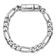 Rhodium Over Sterling Silver Polished 8.5mm Figaro 8 Inch Chain Bracelet
