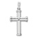 Rhodium Over 14k White Gold 3D Polished Stamping Cross Pendant