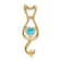 10k Yellow Gold 0.99 ctw Swiss Blue Topaz and Accent Diamond Cat Pendant