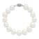 Rhodium Over Sterling Silver 11-12mm White Freshwater Cultured Pearl Bracelet