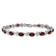 Rhodium Over 14k White Gold Floral Diamond and Garnet Bracelet