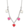Sterling Silver Polished Pink, Red and White Enamel Heart Children's Necklace
