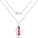 Natural Ruby And Diamond Necklace 14K White Gold Pendant with Chain Gift
For Women