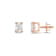 White Cubic Zirconia 14k Rose Gold Studs With Velvet Gift Box 0.50ctw