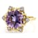 Amethyst Hexagon Star Cut And White Zircon Ring In 18K Gold Over
Sterling Silver 4.06ctw