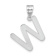 Rhodium Over 14k White Gold Polished Bubble Letter W Initial Pendant
