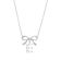 Initial E Bow CZ Necklace In Sterling Silver 0.23ctw