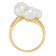 8.5-9mm Round White Freshwater Pearl and 0.14ctw Diamond 10K Yellow Gold Ring