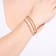 Initial E CZ Beaded Bracelet Set In 14K Gold Over Brass 0.15ctw