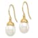14K Yellow Gold 7-8mm White Rice Freshwater Cultured Pearl Dangle Earrings