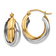 14k Yellow Gold and 14k White Gold Polished 3/8" Double Hoop Earrings