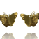 3 Pack Gold Tone White, Yellow and Pink Enamel Butterfly Earrings