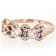 Morganite, Tanzanite And White Zircon Ring In 18K Rose Gold Over
Sterling Silver 1.09ctw