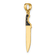 14k Yellow Gold with Black Enamel 3D Butcher Knife Charm