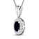 0.75ctw 14K White Gold Blue Sapphire and White Diamond Pendant with 18
inch Cable Chain