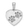 Rhodium Over 14K White Gold Diamond Paw Prints Heart Pendant