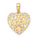 14K Two-tone Gold Satin Diamond-Cut NANA Heart Pendant