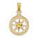 14k Yellow Gold Diamond-Cut, Polished and Textured Compass Pendant