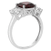 8mm Square Cushion Garnet And White Topaz Rhodium Over Sterling Silver Ring