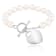 White Freshwater Pearl Bracelet with Sterling Silver Engraveable Heart
Toggle Clasp