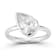 Rachel Zoe Pear-Shaped CZ Solitaire Ring in Rhodium Over Sterling Silver