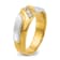 10K Two-tone Yellow and White Gold Men's Polished and Satin Grooved
3-Stone A Diamond Ring 0.15ctw