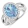3.29 ctw Oval Blue Aquamarine and Diamond 14K White Gold Split Shank
Halo Ring