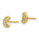 14k Yellow Gold Polished Cubic Zirconia Moon Stud Earrings