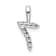 Rhodium Over 14k White Gold Diamond Number 7 Pendant