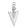 Rhodium Over 14k White Gold 3D Textured Arrowhead Charm